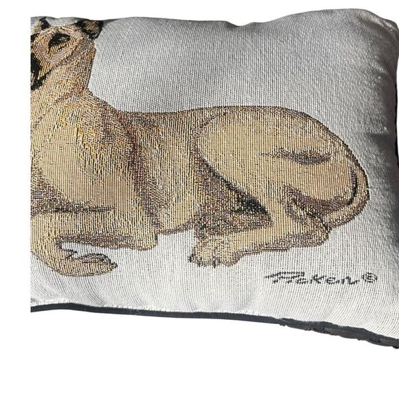 Great Dane Dog Throw Pillow Linda Picken Tapestry Needle Point Style 16x12 - Picture 4 of 4
